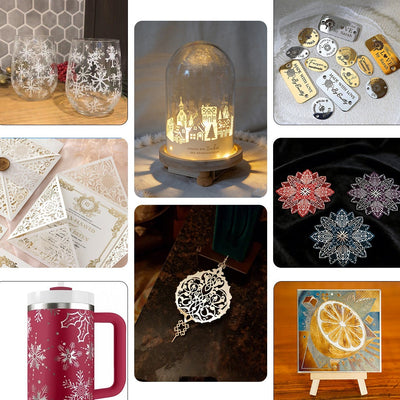 Group photo of laser-engraved products