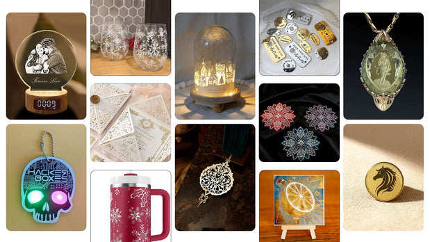 Group photo of laser-engraved products