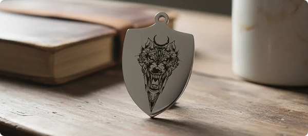 Engraving a wolf on stainless steel