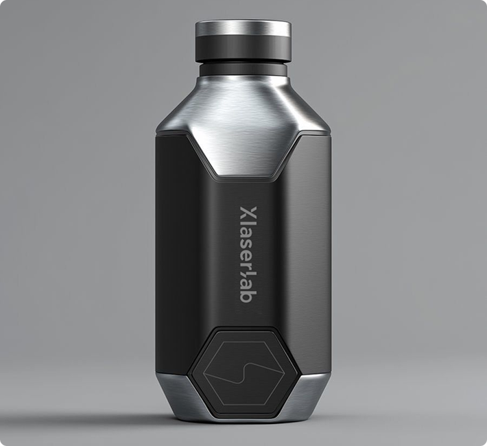 Engraving logos on titanium cups