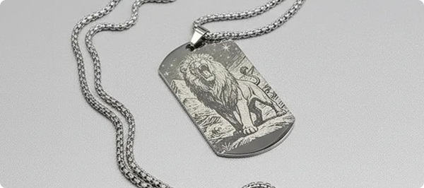 Q1 Engraved Metal Necklace