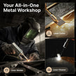 Laser welder, cutter, and cleaner in action for metal workshop use