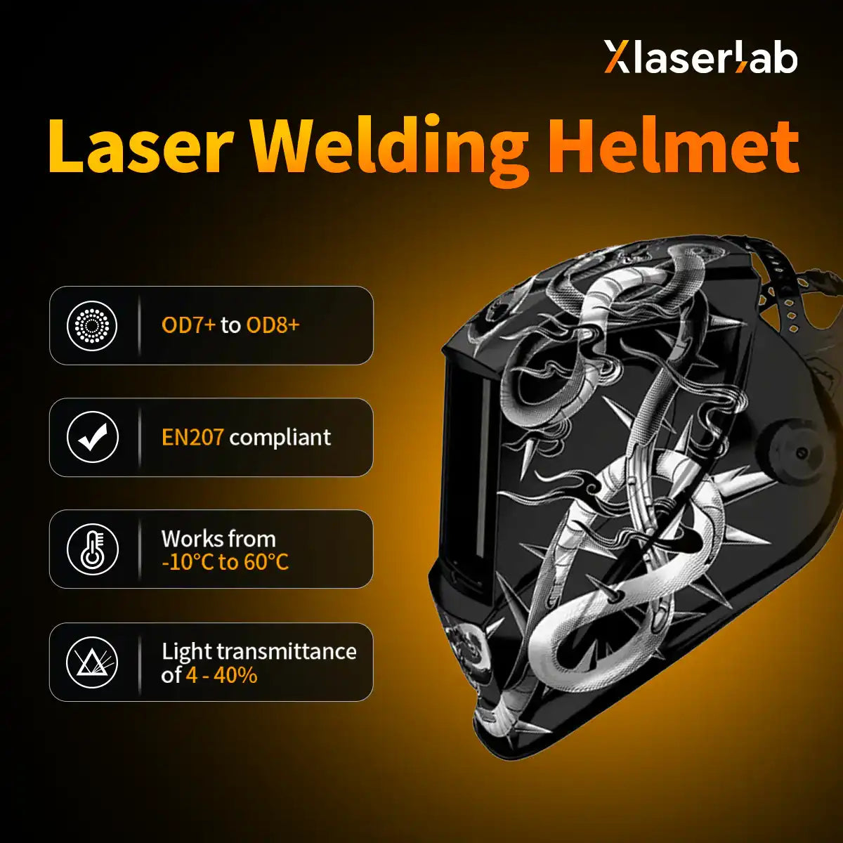 Laser Welding Helmet 950 - 1100nm OD8 - XLaserlab