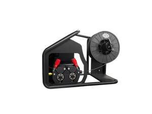 X1 Pro wire feeder in operation connected to a laser welder.